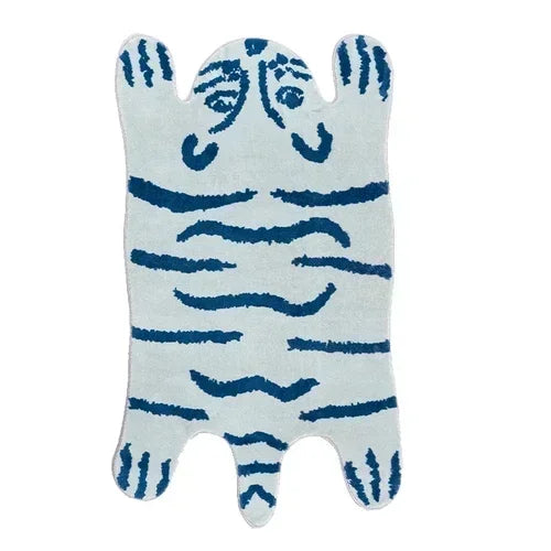 Alfombra de leopardo de dibujos animados VIKAMA para frío y calor, decoración del hogar, alfombrilla de felpa para dormitorio, alfombrilla para zona de descanso de sala de estar
