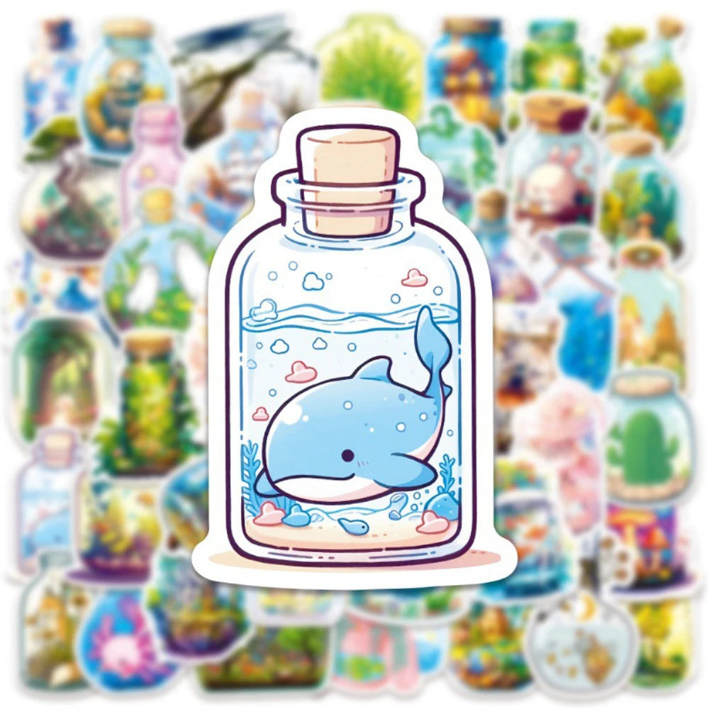 10/30/50pcs Pegatinas de graffiti con diseño de botellas de poción mágica de dibujos animados para ordenador portátil, maleta, teléfono, cuaderno, guitarra, decoración, juguetes