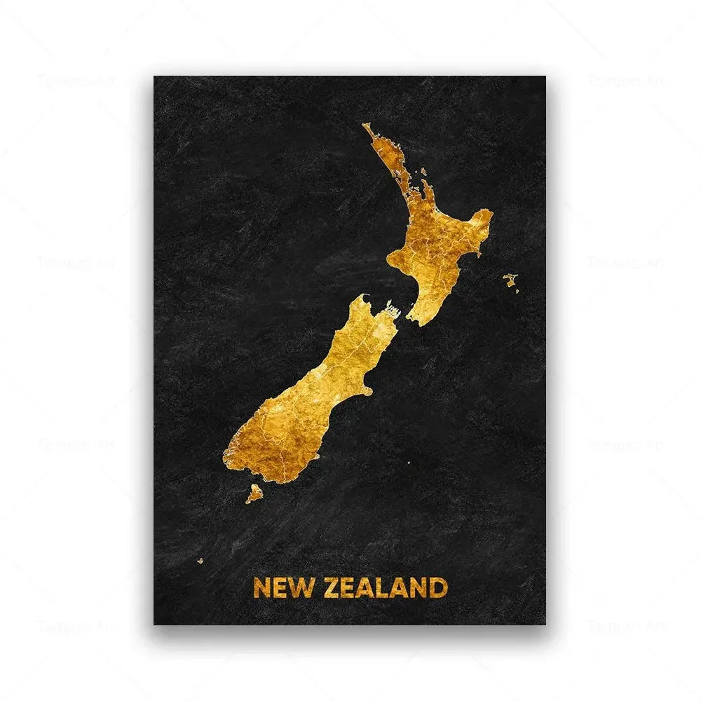Classic Abstract Wall Art Black Gold Lebanon Country Map HD Canvas Print Poster Home Living Room Bedroom Decoration