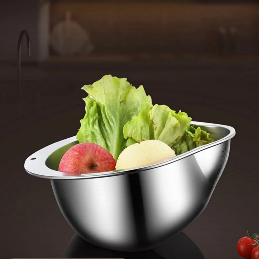 Panier de lavage de légumes et de riz, passoire, bol en acier inoxydable, plateau, accessoires de lavabo, panier de vidange pour cuisine