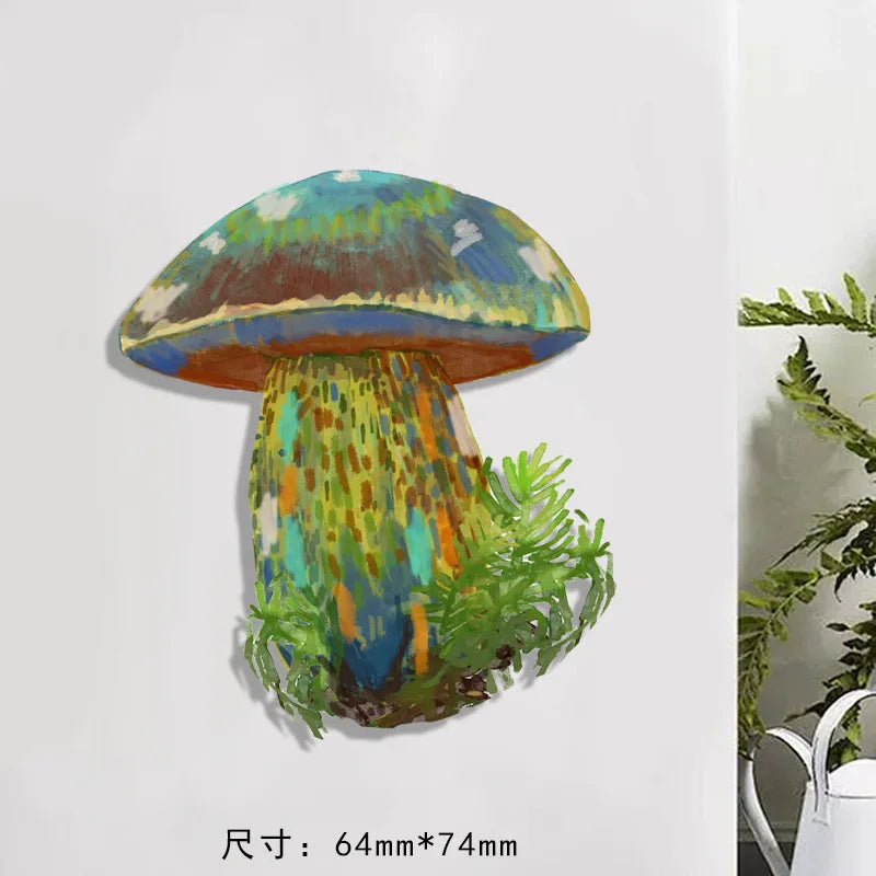 Pegatina magnética de nevera con forma de seta de planta simulada, regalo creativo, pegatina plana de nevera con forma de hoja simulada, decoración del hogar