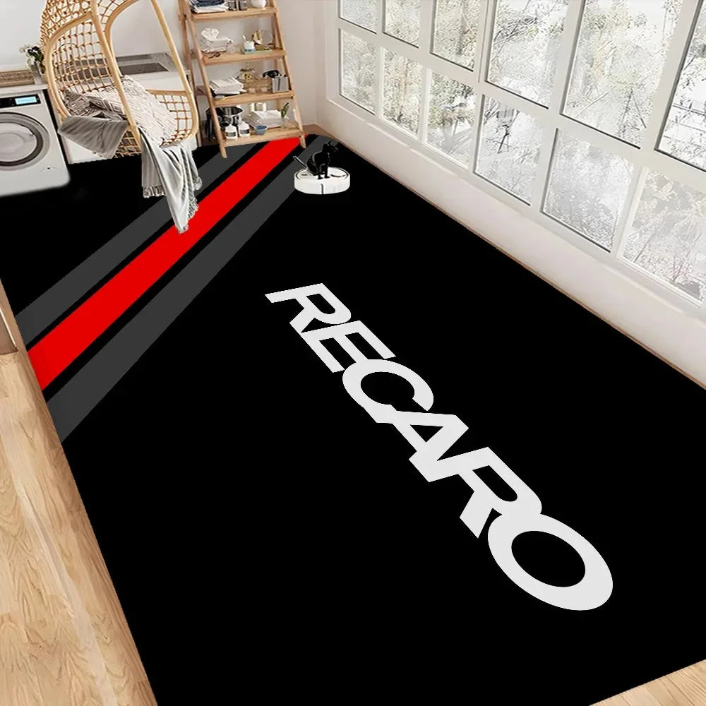 RECARO Letter Carpet Mat Rug Geometric Pattern Home Decoration with Colorful Stripes for Living Room Laundry Room Bedroom Decor