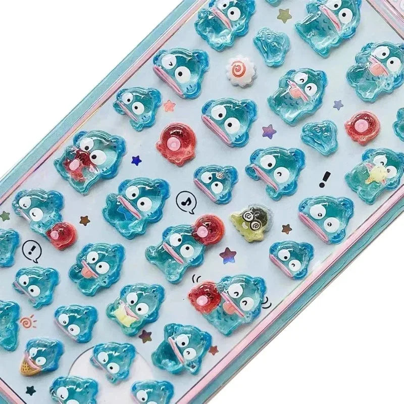 Autocollants Sanrio 3D Mignons Anime Hellokitty Kuromi Cinnamoroll, Autocollants Décoratifs en Cristal Transparent pour Coque de Téléphone, Bricolage Jouet pour Enfants