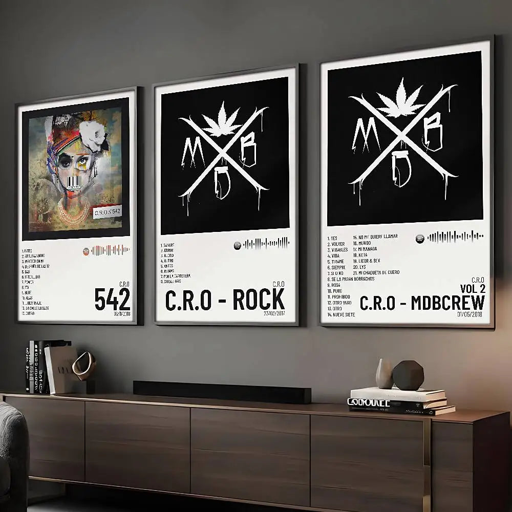 Chanteur C.R.O Poster Art HD Mural Adhésif Imperméable Décoration Maison Salon Bar