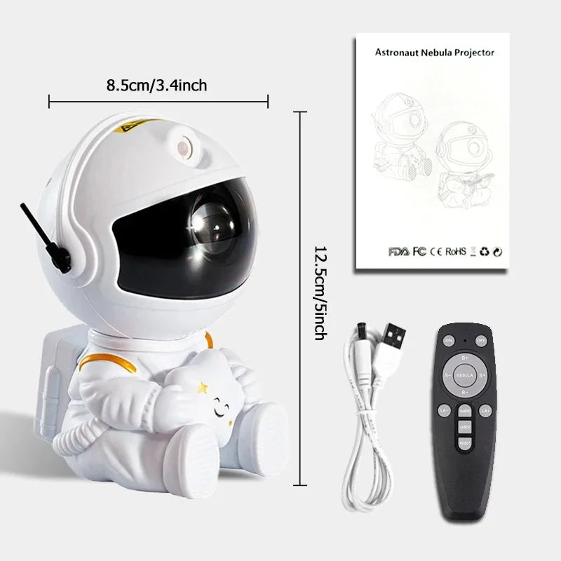 Proyector de estrellas Lámpara de noche galaxia Proyector de astronauta espacial Lámpara LED de techo de nebulosa estrellada para dormitorio, hogar, regalo para niños