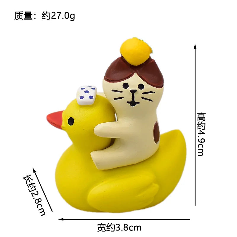 ZAKKA Lindas figuras de gato bebiendo Shiba Inu, modelo de resina, árbol de pomelo, jardín de hadas, decoración de escritorio, regalos