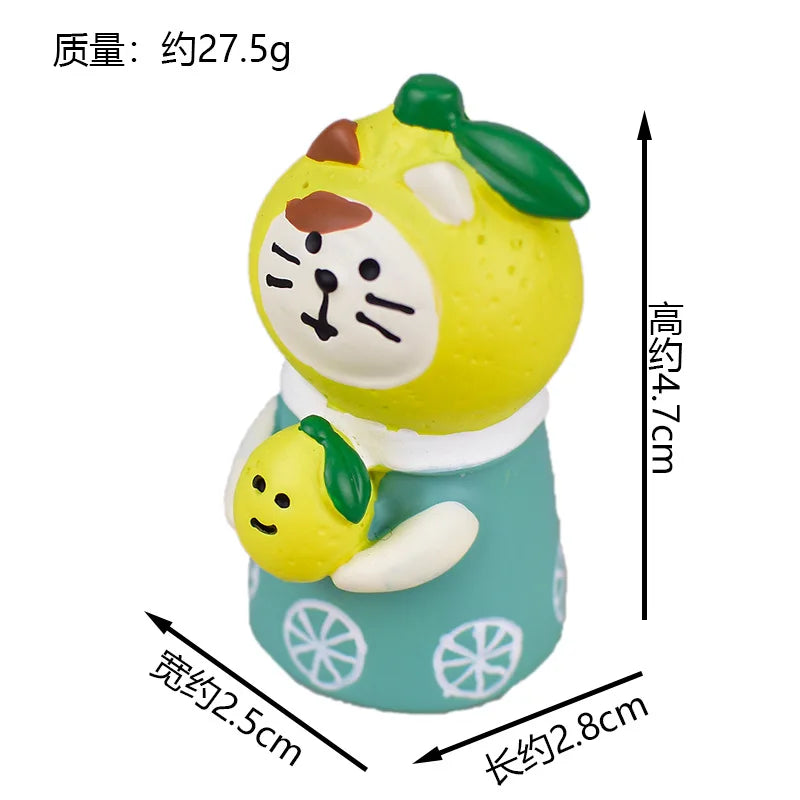 ZAKKA Lindas figuras de gato bebiendo Shiba Inu, modelo de resina, árbol de pomelo, jardín de hadas, decoración de escritorio, regalos