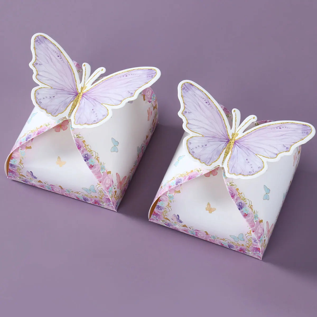 Boîtes à bonbons papillon 12 pièces Boîtes en papier d'emballage cadeau Décorations de fête d'anniversaire pour filles Faveurs de mariage de baby shower pour les invités