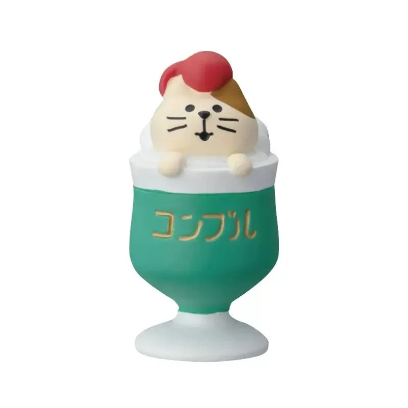 ZAKKA Adornos Noche Mercado Niña Soporte Barbacoa Escena Decoración Accesorios Fotografía Miniatura Resina Gato Regalo Cumpleaños Colección
