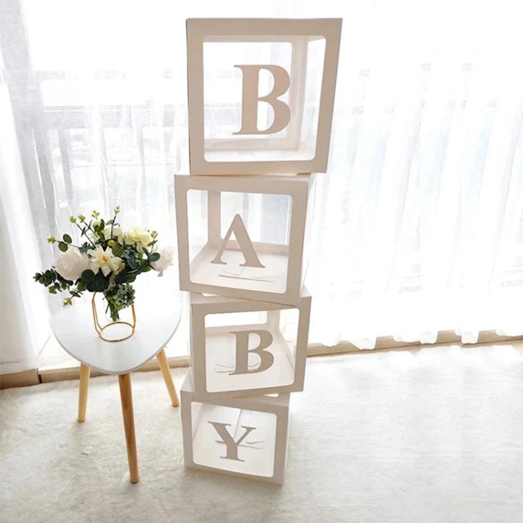 Cajas de globos para el primer cumpleaños para decoraciones de fiesta, bloques de globos para el primer cumpleaños con letra ONE, decoración para baby shower de niño o niña