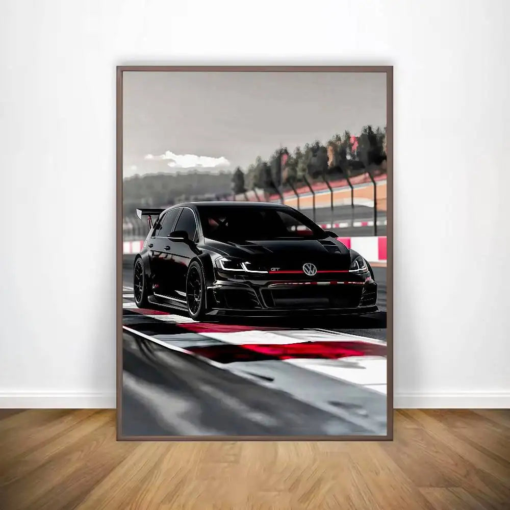 Affiche Supercar VW Golf GTI, autocollant mural étanche, décoration esthétique pour la maison, le salon, la chambre, le bar.