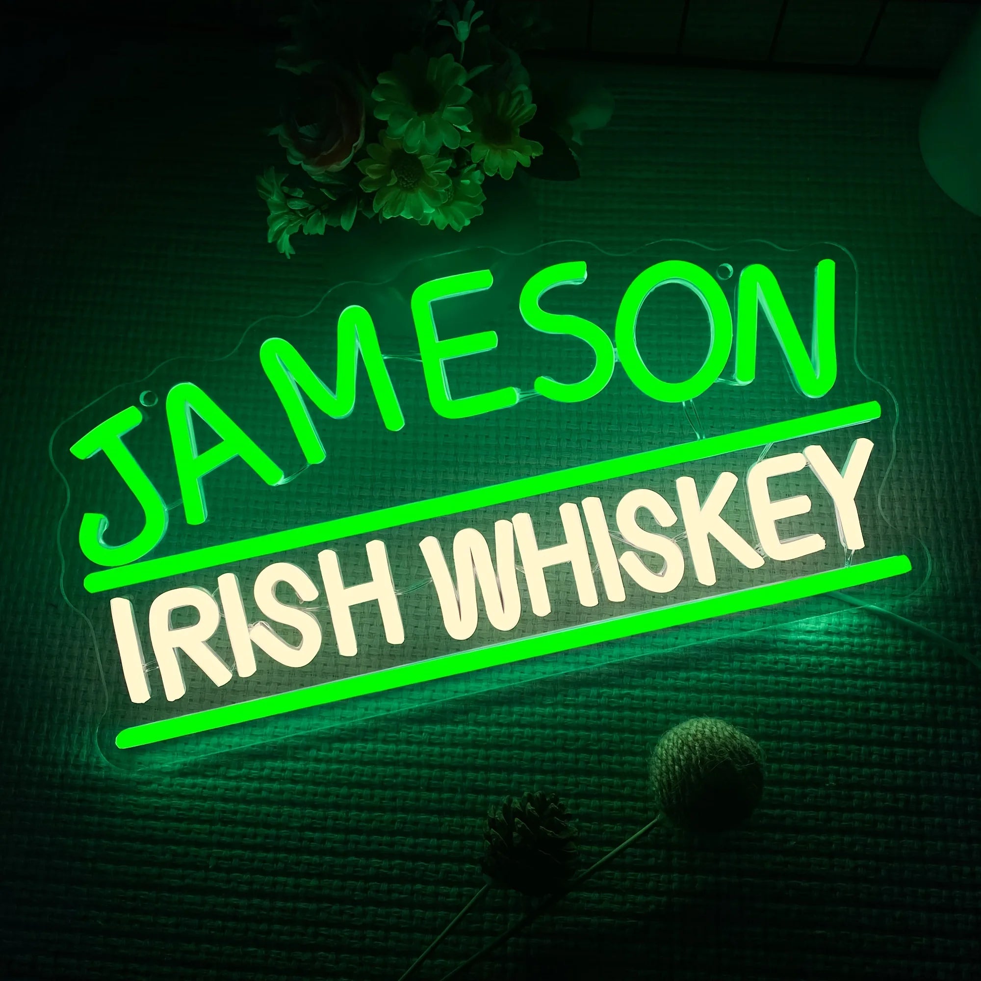Letrero de neón del logotipo de la marca de whisky irlandés Jameson, luz de neón LED para el hogar, bar, pub, cueva de hombre, decoración de pared, regalo para amantes del whisky