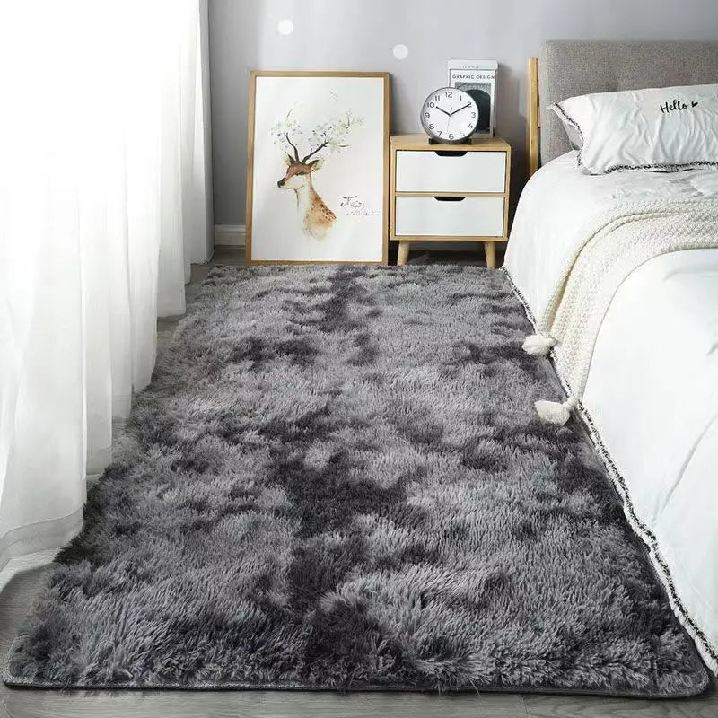 Alfombra de seda y lana VIKAMA para dormitorio, sala de estar, estilo nórdico, tapetes para el hogar, decoración del hogar