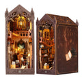 DIY Miniature House Bookend Sensor Light, Wooden Craft Kit for Adults - Magic Bookshelf Decor, Creative Christmas Gift Collectio
