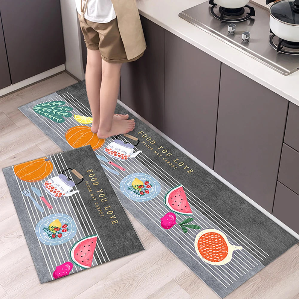 Alfombra de suelo de cocina VIKAMA, alfombra de entrada para sala de estar y dormitorio, decoración del hogar, alfombra larga pequeña para pasillo de lavadero