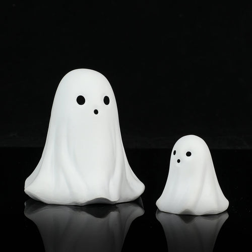 2 piezas de decoración de Halloween para interiores - Fantasma en campana de resina ABS - Lindo fantasma para decoración del hogar, mesa, fiestas - Decoraciones festivas para exteriores