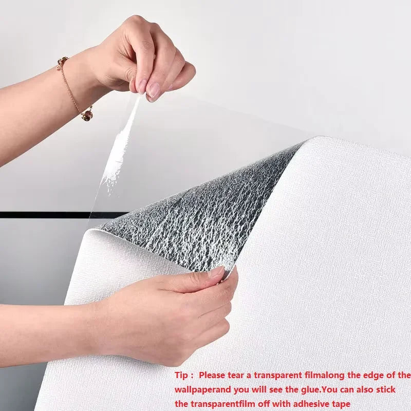 2.8/10m 3D Thicken self-adhesive wallpaper linen plain Diatom Mud wall stickers color decor renovation anti-collision Home Decor