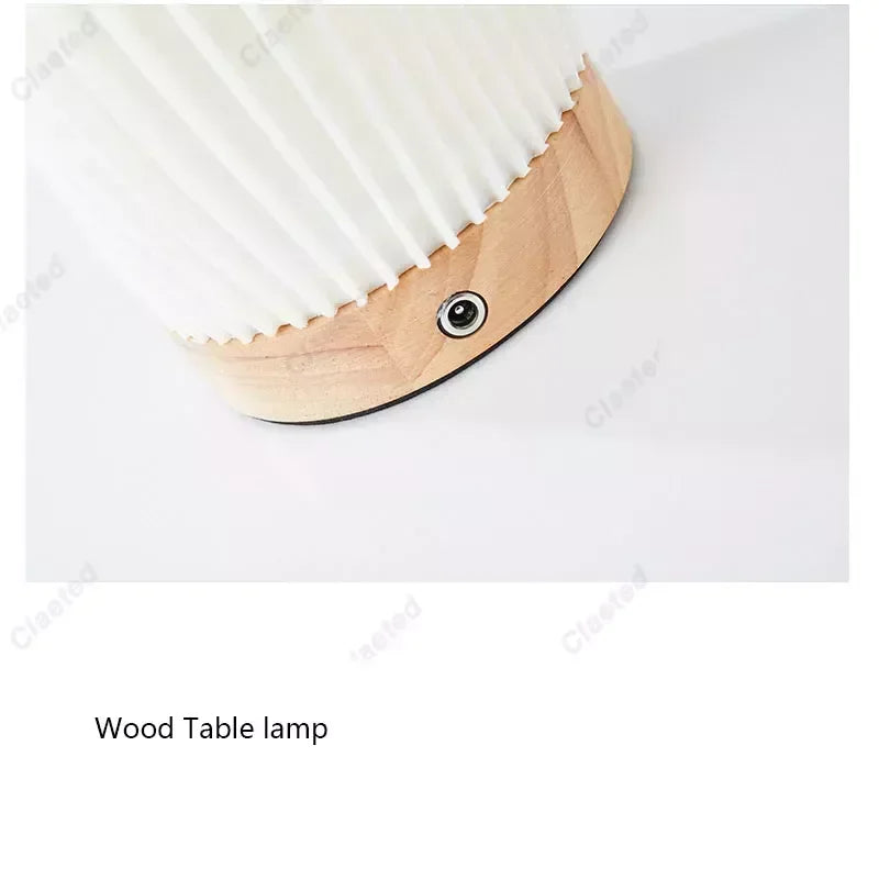 Lámpara de Mesa de Madera de 7W para Dormitorio, Recargable por USB, Lámpara de Noche, Regulable sin Escalones, Luz de Escritorio LED, Decoración Navideña para el Hogar