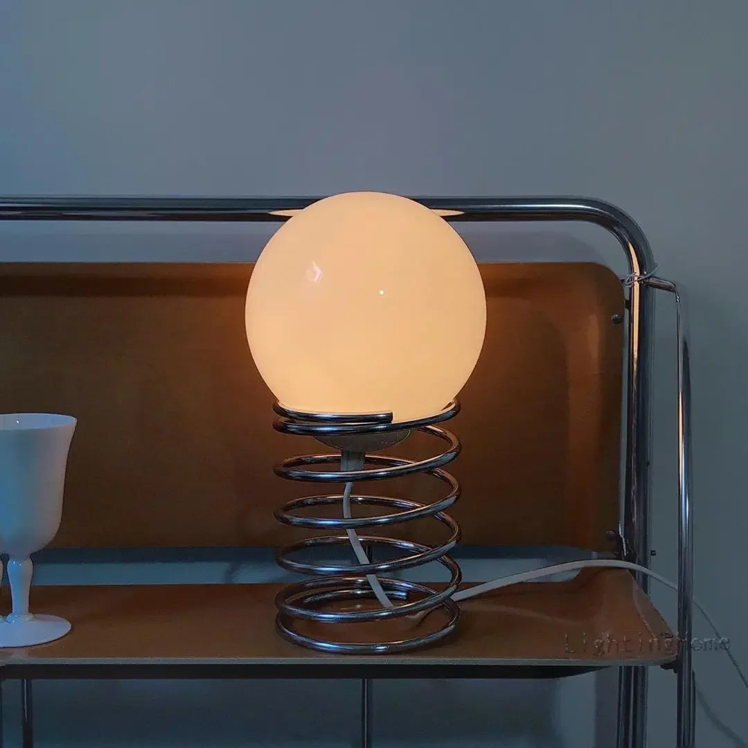 Ins Bauhaus Spring Table Lamp Vintage Nordic Modern Minimalist Homestay Glass Living Room Bedroom Bedside Lamp Drop Shipping