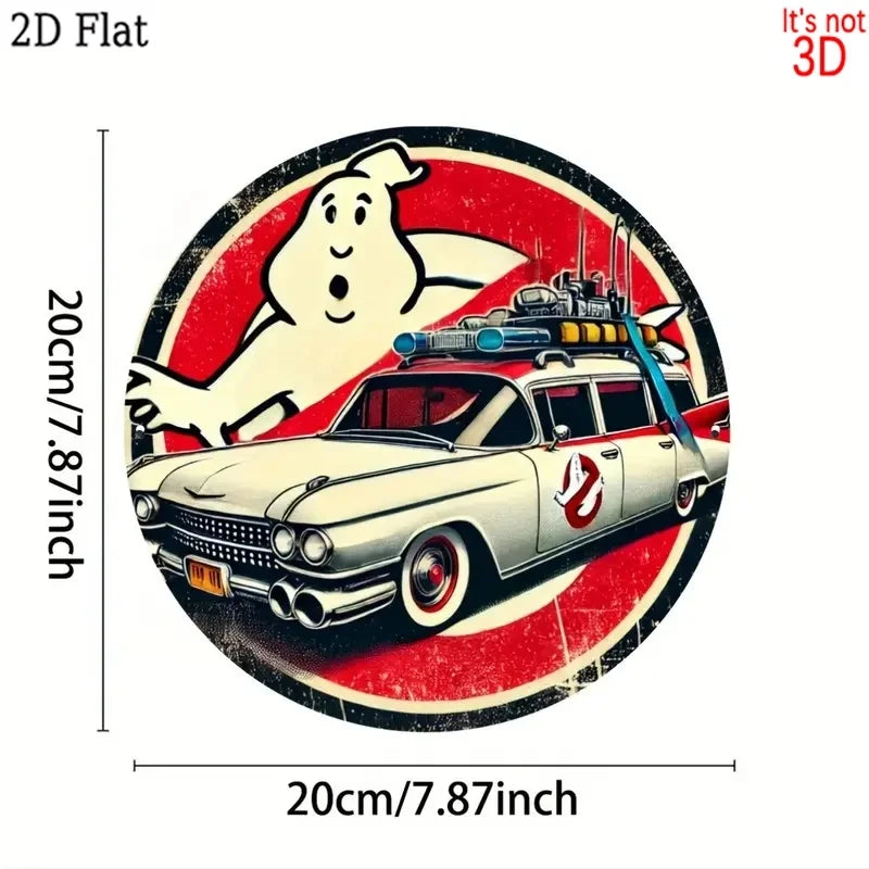 Letrero redondo de metal de aluminio vintage, estilo temático de película - Decoración de pared para hogar, granja, dormitorio, porche | Estilo vintage multiuso
