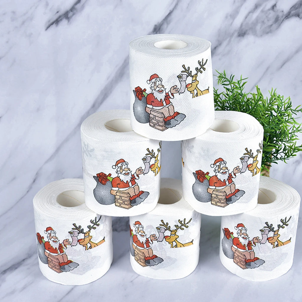 Papel higiénico navideño de Papá Noel, decoración de Feliz Navidad para el hogar 2025, decoración de Navidad, regalo de Año Nuevo