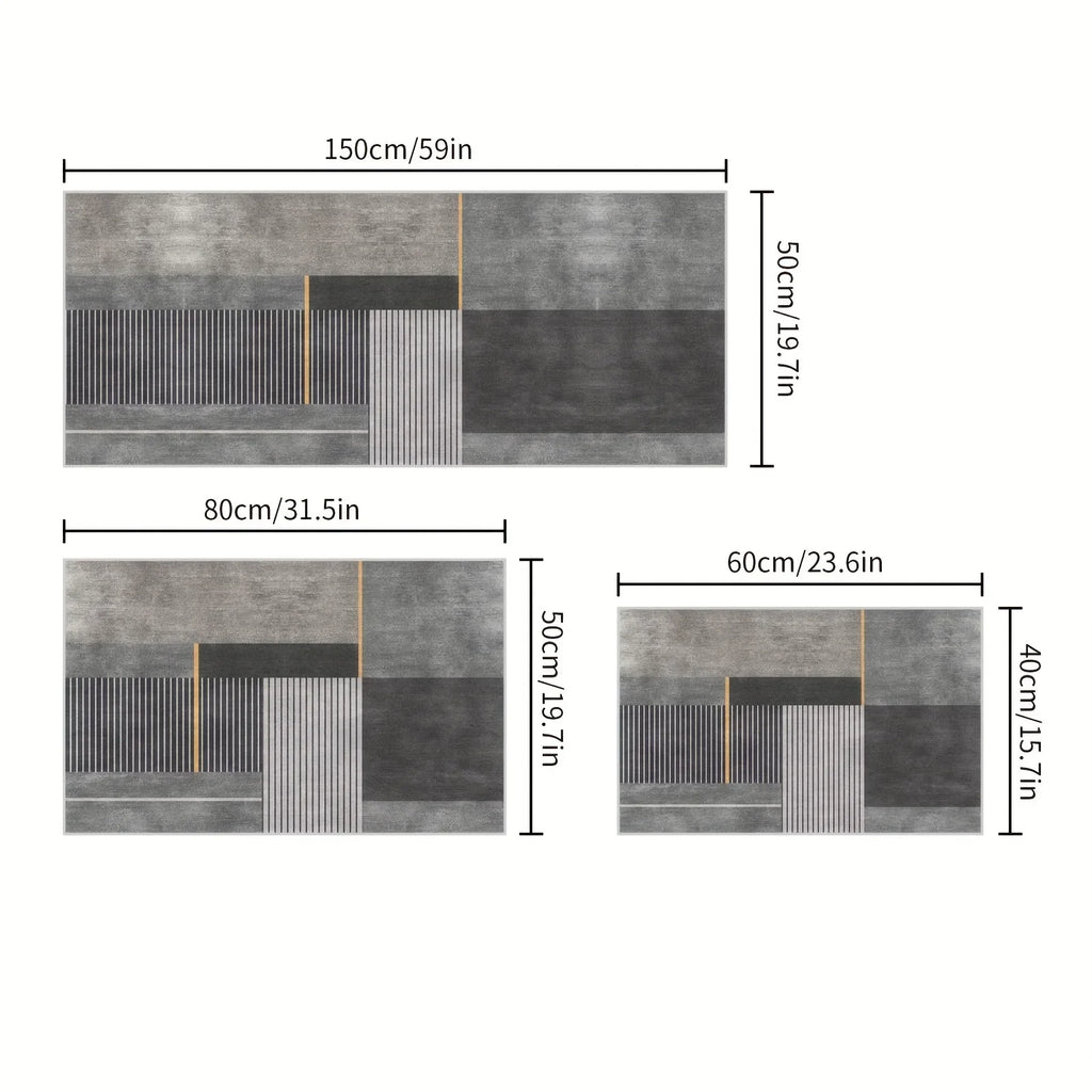 Tapis géométriques minimalistes VIKAMA – Idéaux pour les couloirs, les tapis de cuisine et les paillassons d'entrée – Décoration d'intérieur durable et facile d'entretien