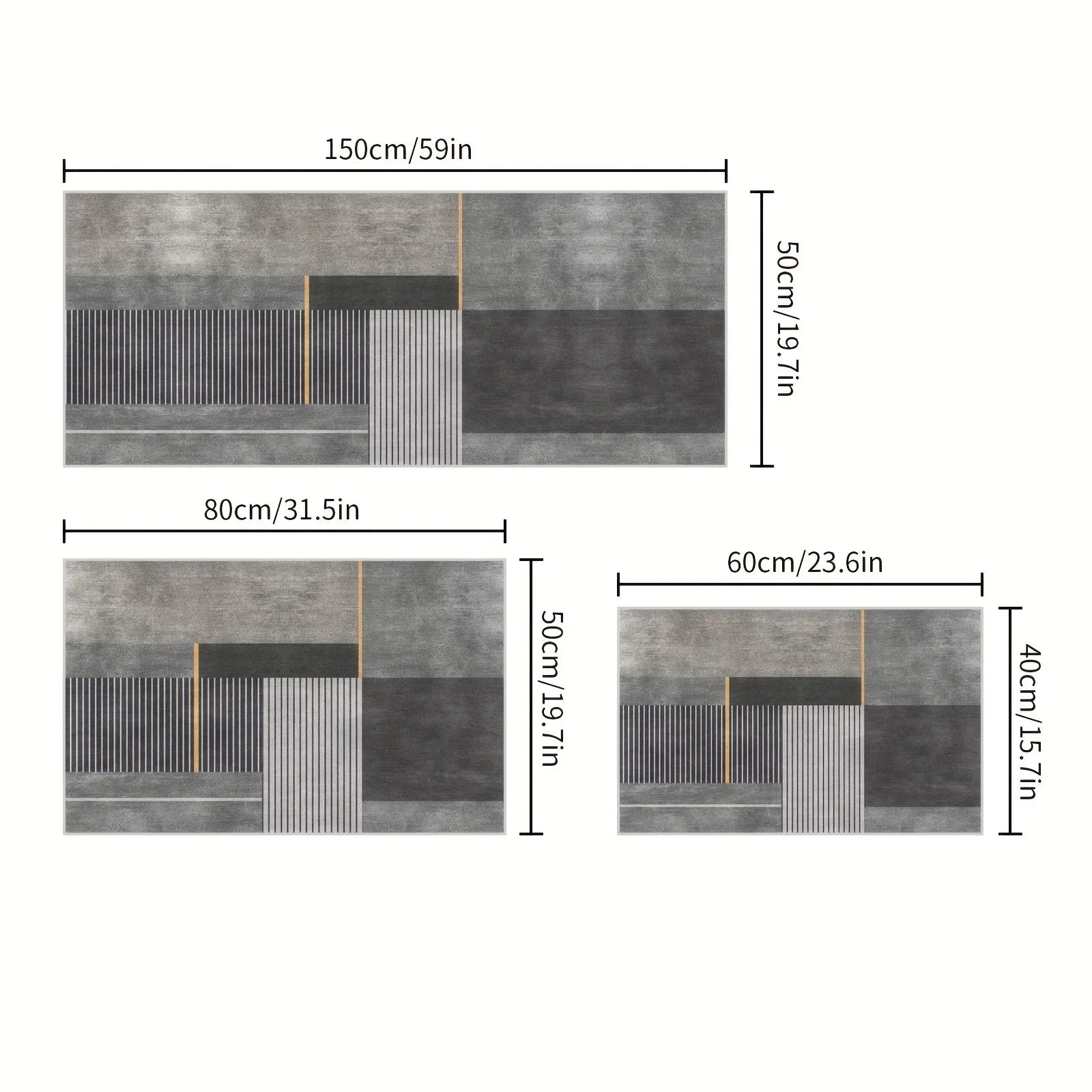 Tapis géométriques minimalistes VIKAMA – Idéaux pour les couloirs, les tapis de cuisine et les paillassons d'entrée – Décoration d'intérieur durable et facile d'entretien
