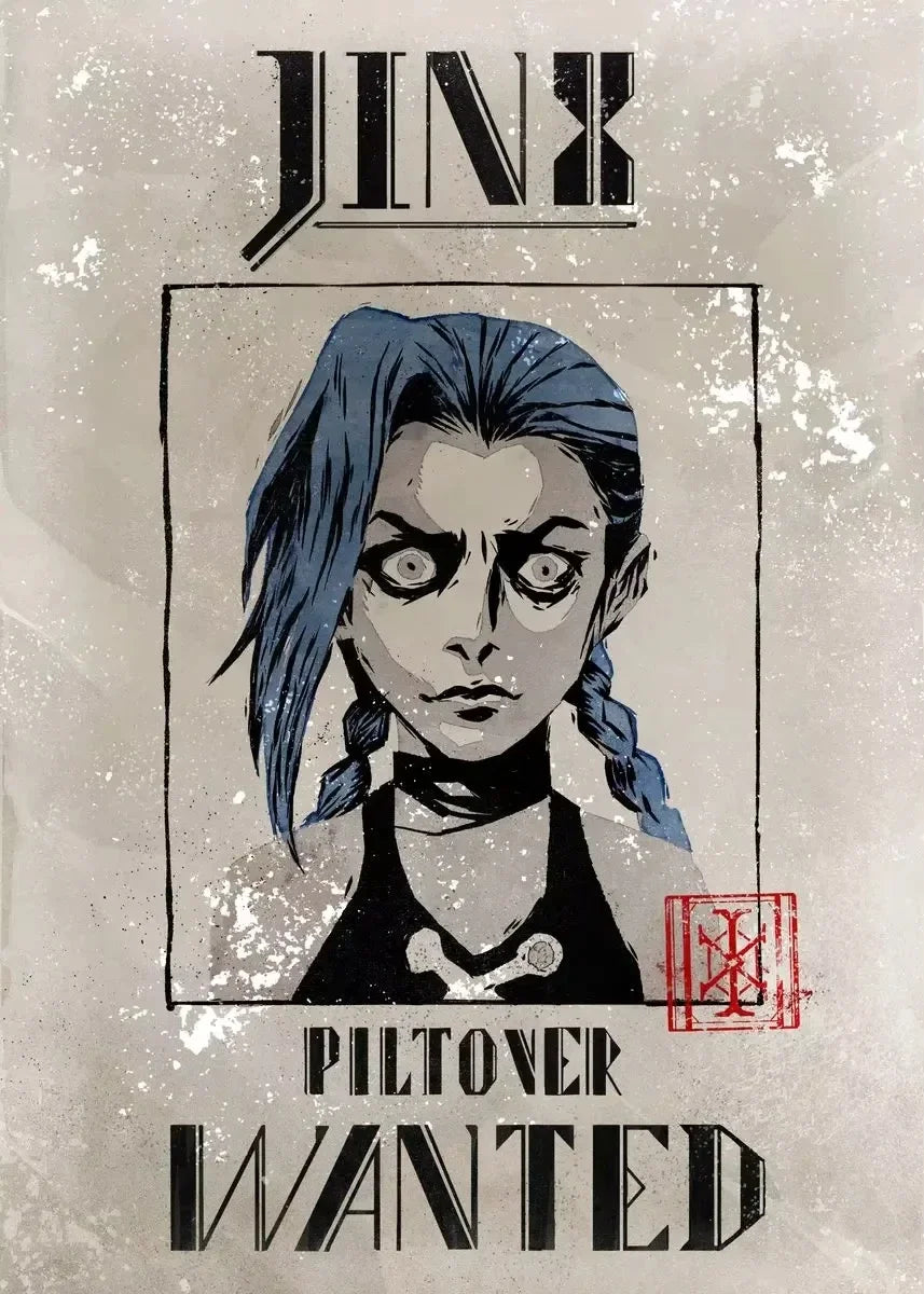 Arcane Season 2 Jinx VI Graffiti Caitlyn Jayce Viktor Character Poster Arcane Anime Game Canvas Printing Wall Art Room Decor