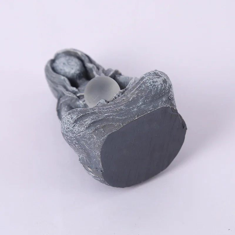 Un adorno de estatua de la diosa lunar inspirado en el zen, textura de imitación de piedra, estilo de meditación, decoración de jardín de escritorio para el hogar, artículo curativo y sanador del alma