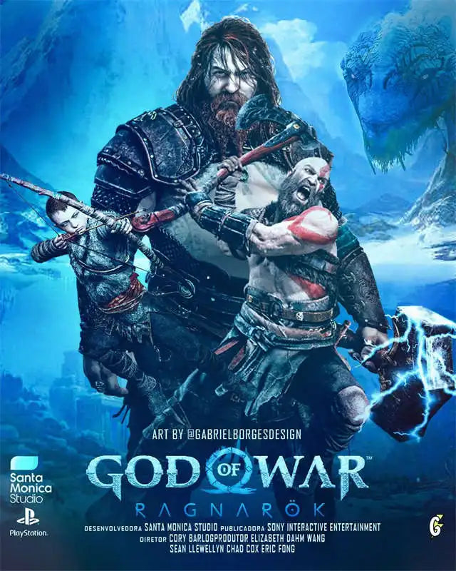 God of War Ragnarok 2022 Poster - Kratos Themed Wall Art for Gaming Room Decor