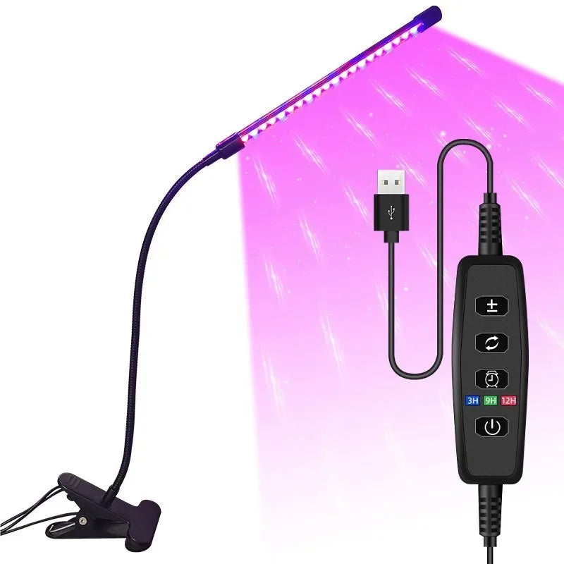 Lampe de croissance LED pour plantes, 10 niveaux de luminosité réglable, spectre complet, minuterie 3H/9H/12H, pour jardin intérieur et légumes