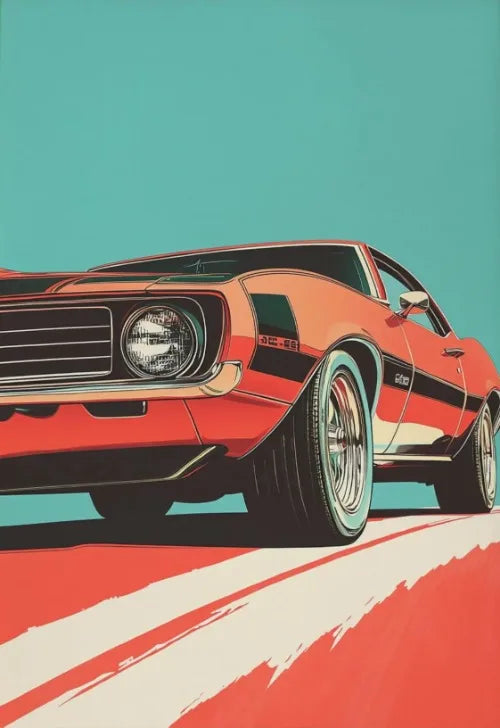 Retro Muscle Car 70s Auto Poster Classic German Car Poster Vintage Wall Art Unique Room Decoration Canvas Painting for Home Room