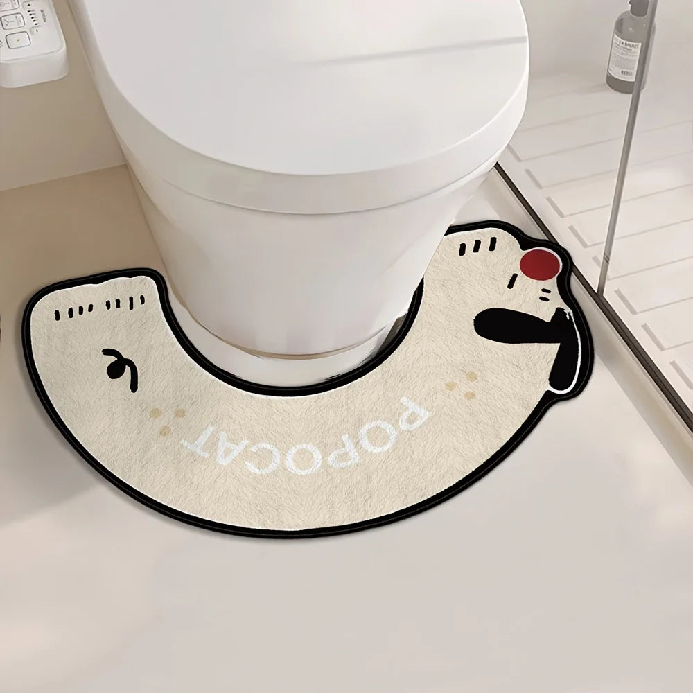 Alfombrilla de baño de tierra de diatomeas VIKAMA con forma, alfombra de baño para inodoro, absorbente, antideslizante, antimanchas, decoración de baño