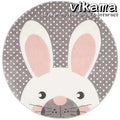 Alfombra redonda de imitación de cachemira con dibujos de animales VIKAMA para sala de estar, dormitorio, cabecera de sofá, alfombra decorativa antideslizante lavable
