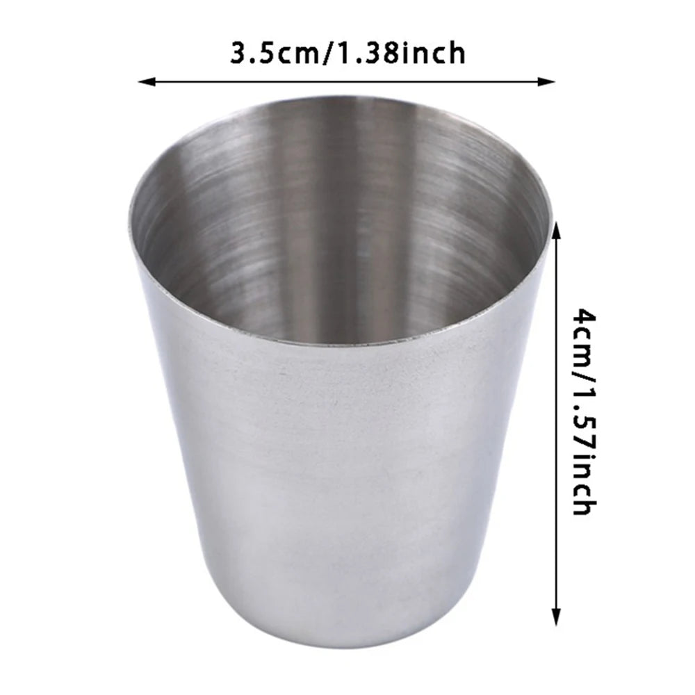 Juego de 6 vasos pequeños de acero inoxidable para viaje al aire libre, para whisky y vino, con estuche, vasos portátiles