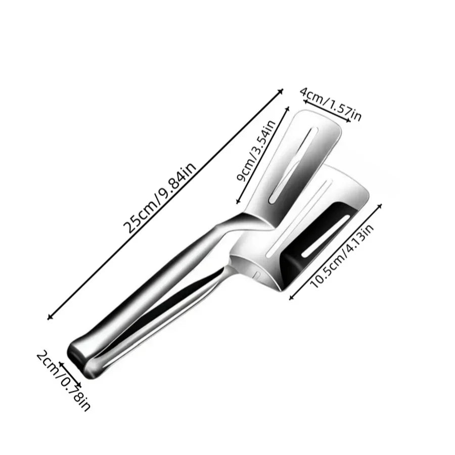 Pince de cuisine multifonction en acier inoxydable pour barbecue, pince à pain durable, pince-pelle à frire, pelle à poisson frit, ustensile de cuisine ménager