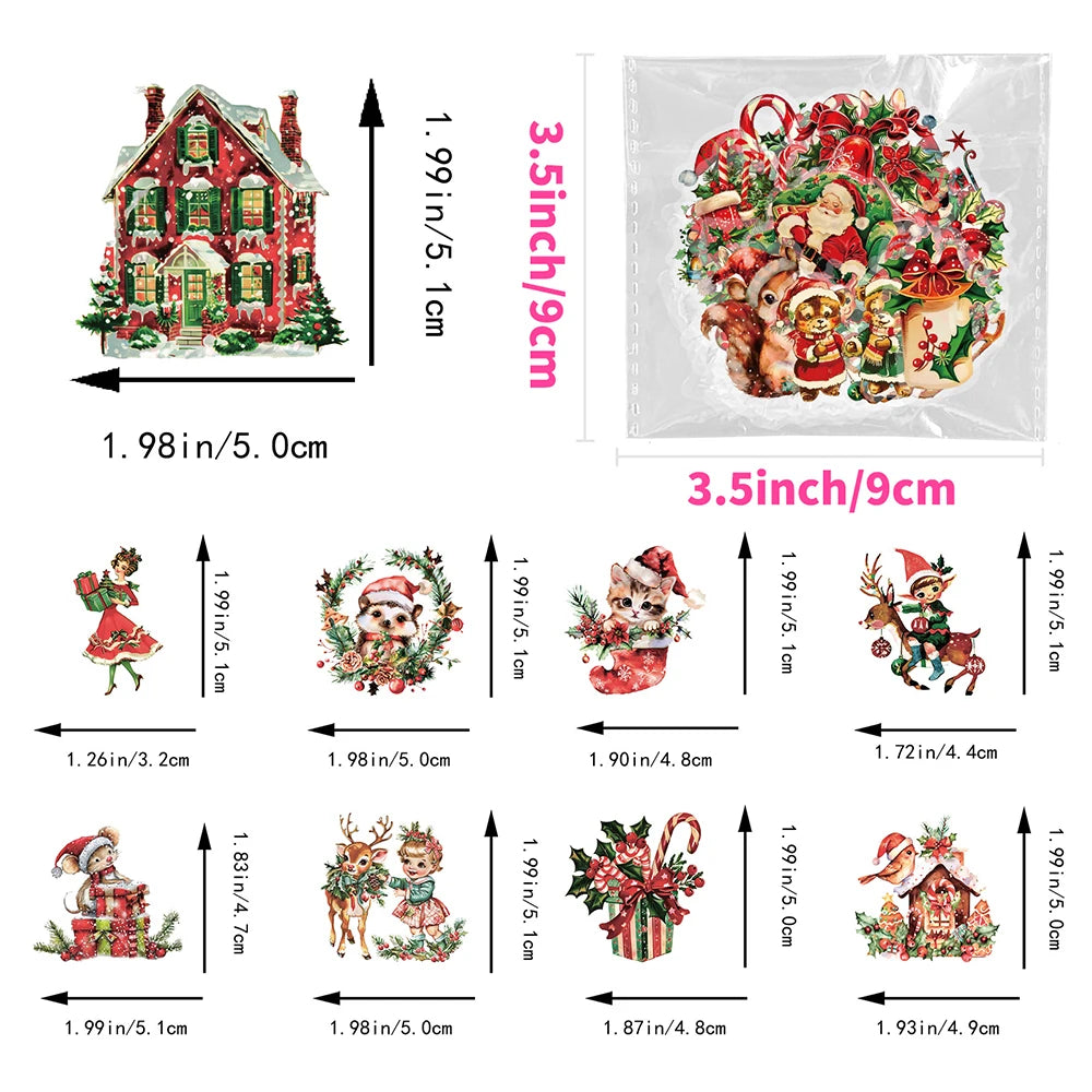 10/30/50 Pièces Autocollants Rétro Mignon Père Noël Dessin Animé Noël pour Ordinateur Portable Téléphone Scrapbook Valise Mural Enfant Jouets Classiques