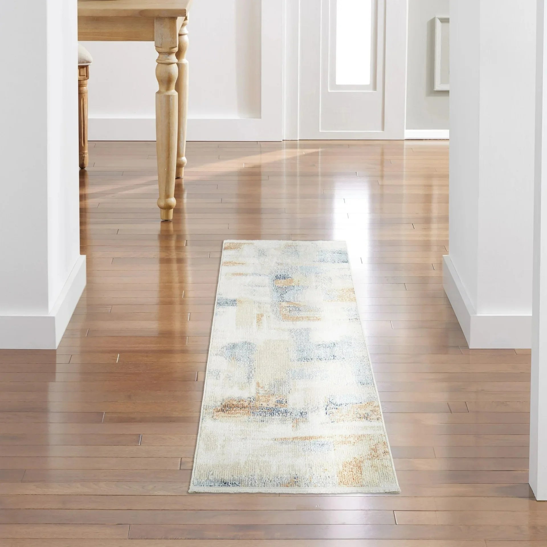 VIKAMA Alfombra de terciopelo de cristal bohemio, resistente a la suciedad y fácil de cuidar, para pasillo, alfombra completa, balcón alfombrado, decoración del hogar