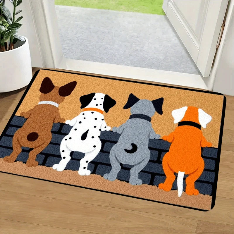 Tapis de dessin animé VIKAMA quatre chiots paillasson tapis de bienvenue tapis de salon pour chambre à coucher tapis d'extérieur décoration de la maison