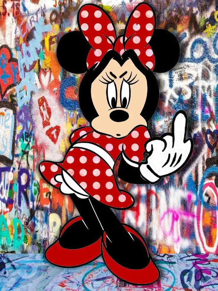 Mickey Mouse Minnie Graffiti Callejero Lienzo Pintura Láminas Póster Creativo Moderno Cuadros de Pared Decoración Hogar Salón