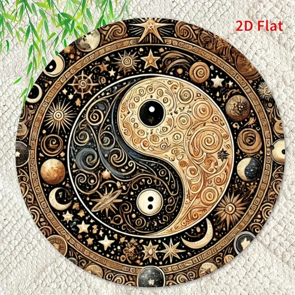 Letrero de metal Yin Yang Feng Shui - Decoración colgante para el hogar, la oficina, la cafetería, el bar - Multiusos para interiores y exteriores con tallado detallado