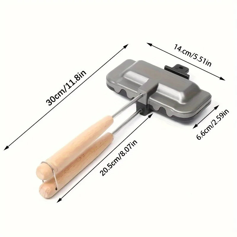 Sandwichera rectangular de doble cara, doble color, aleación de aluminio, antiadherente, para estufa, utensilio de cocina
