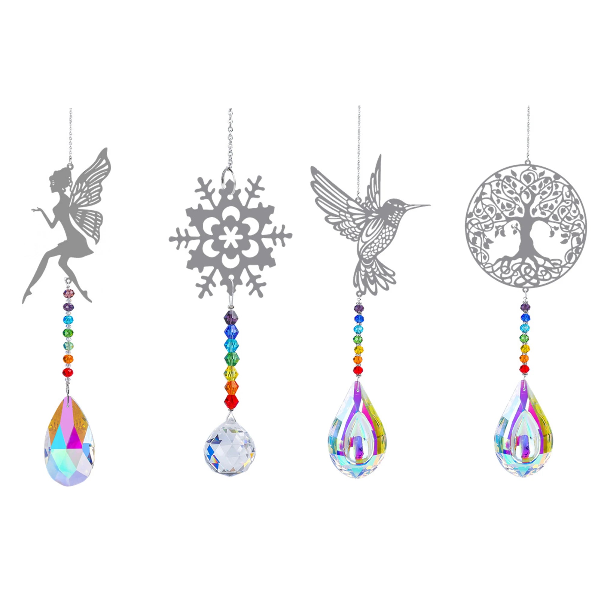 Atrapasoles de metal con forma de mariposa, colgante de bola de cristal, prisma, bricolaje, decoración colgante para ventana, decoración de jardín, atrapasoles