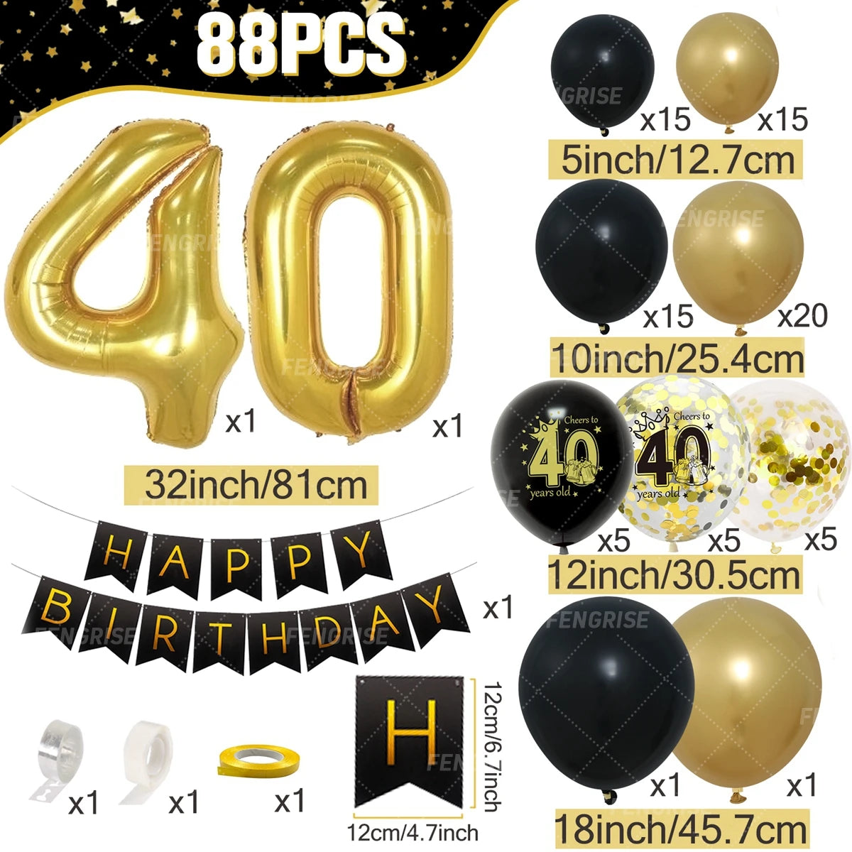 Black Gold Birthday Table Runner 30 50 Birthday Tablecloth Balloon Party Decoration For Home Backdrop Wedding Adult Anniversary