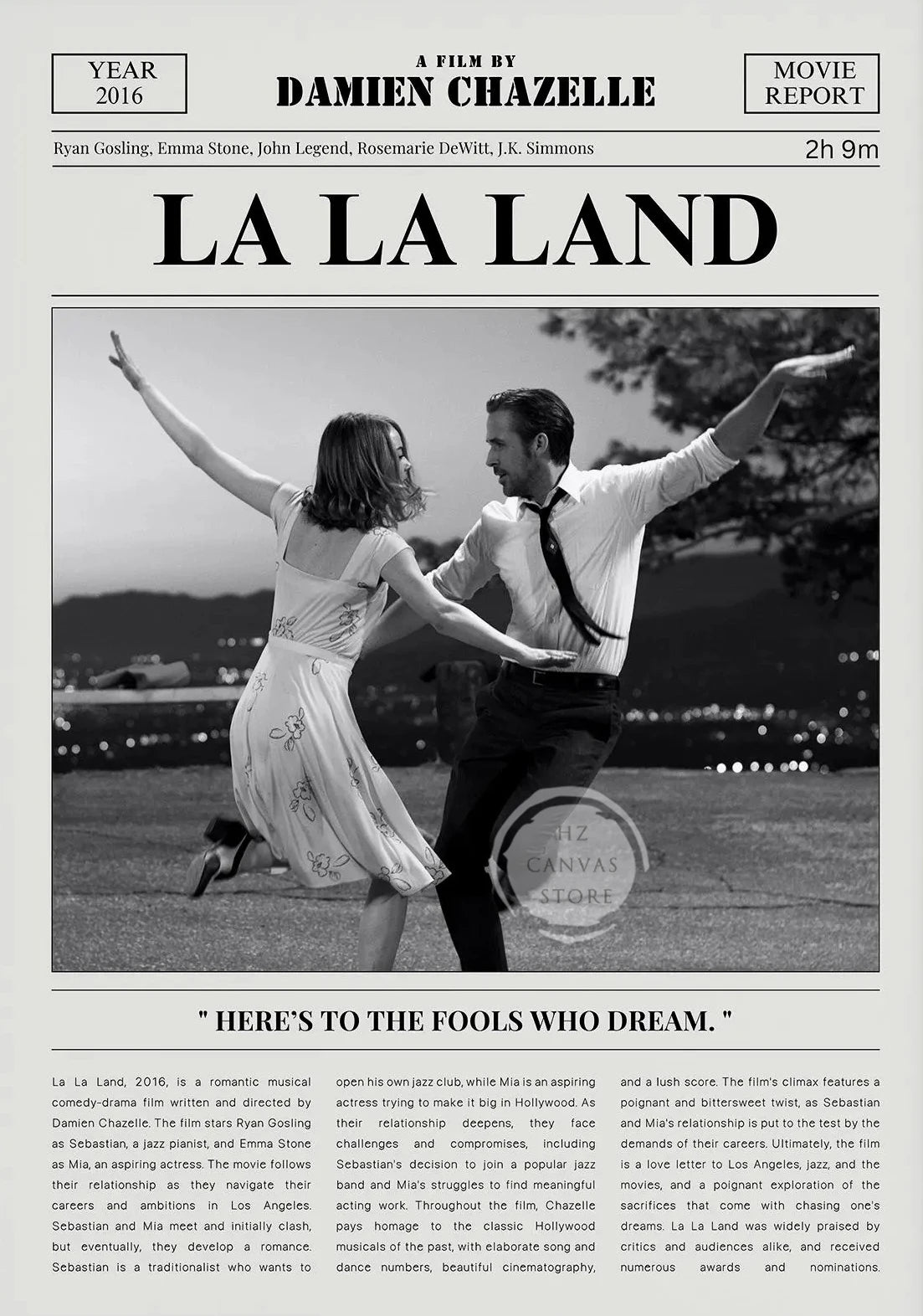 Minimalist Black and White Movie Poster Retro Newspaper Film Print Wall Art Painting Forrest Gump/Pulp Fiction Modern Home Decor