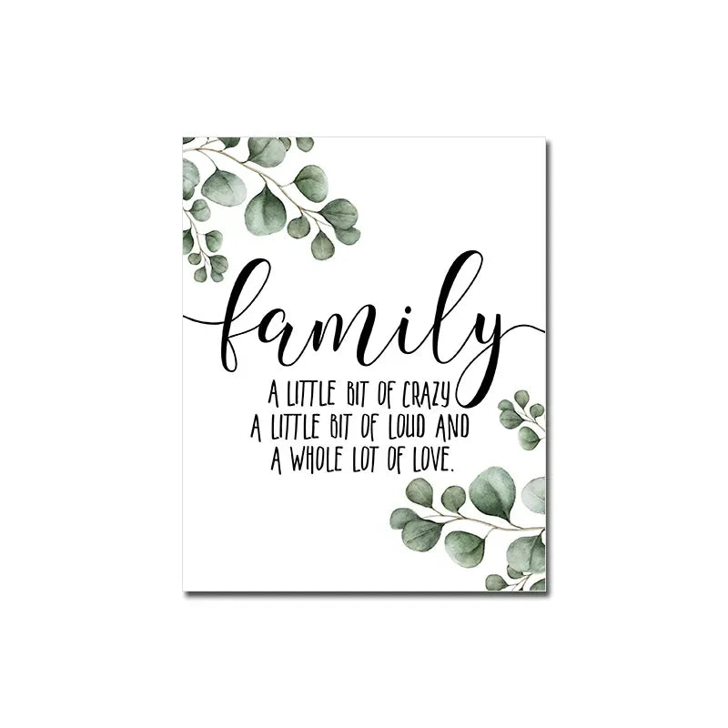 Happy Family Quote Wall Art Black White Poster Love Heart Print Nordic Canvas Painting Minimalist Picture Living Bedroom Decor