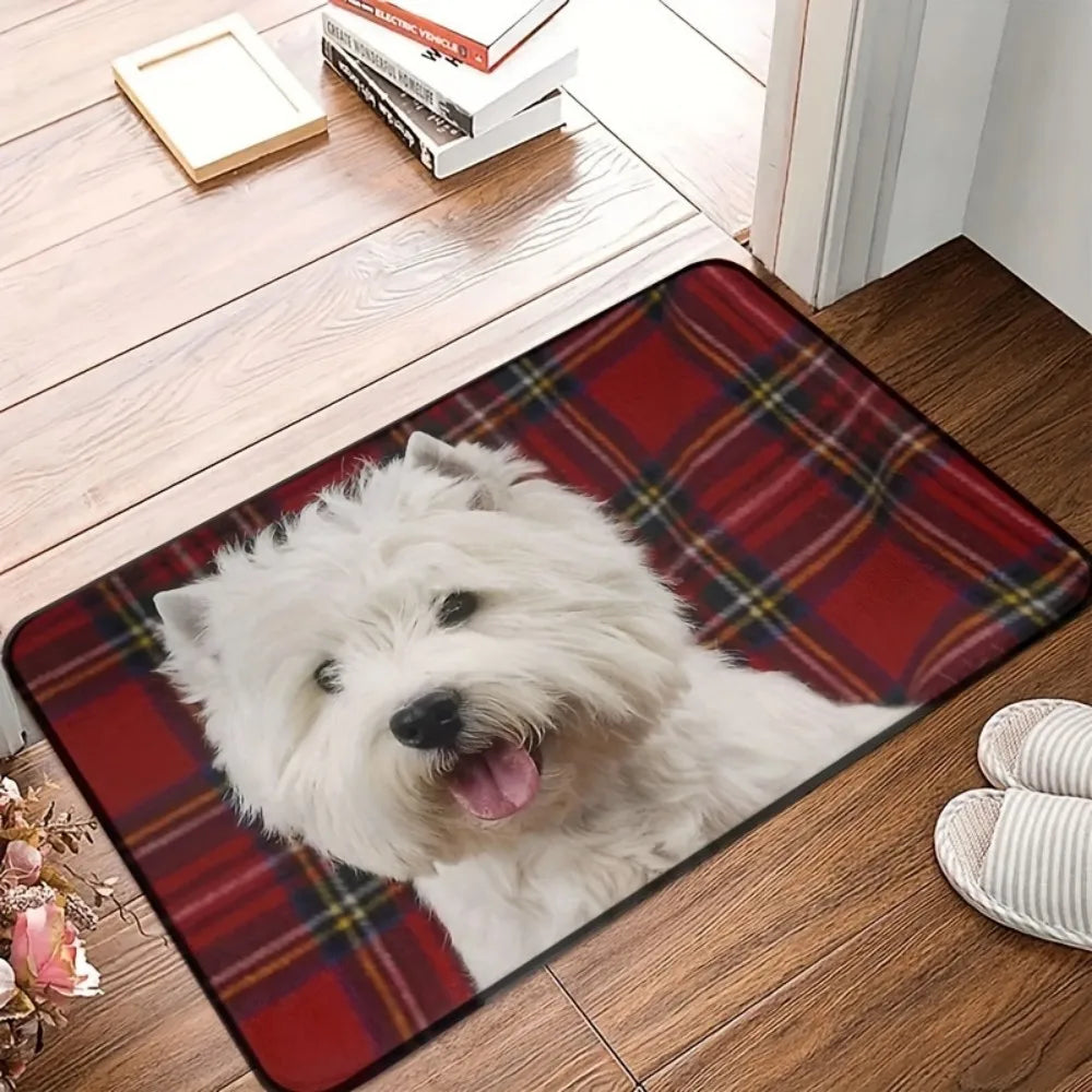 VIKAMA Adorable felpudo absorbente antideslizante para perro salchicha, fácil de limpiar, resistente al desgaste, alfombra de entrada, lindo tapete decorativo para el hogar de mascotas