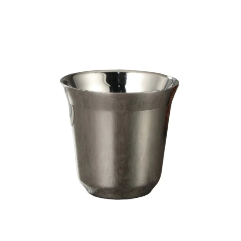 Nouvelle tasse à café capsule à double paroi en acier inoxydable, fond plat, simple et estival, couleur unie de haute qualité.