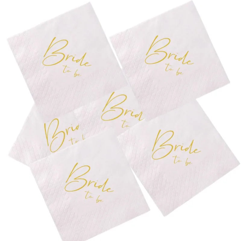 50 serviettes de table « Bride to be » pour dîner de mariage, décoration d'ambiance, décoration de fête de fiançailles, serviette de mariage