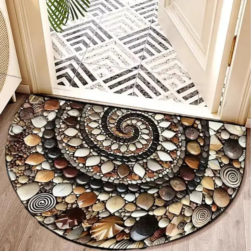 VIKAMA Felpudo de Bienvenida con Estampado de Mariposas, Semicircular, Antideslizante, para Cocina y Dormitorio, Alfombra para Decoración del Hogar